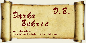 Darko Bekrić vizit kartica